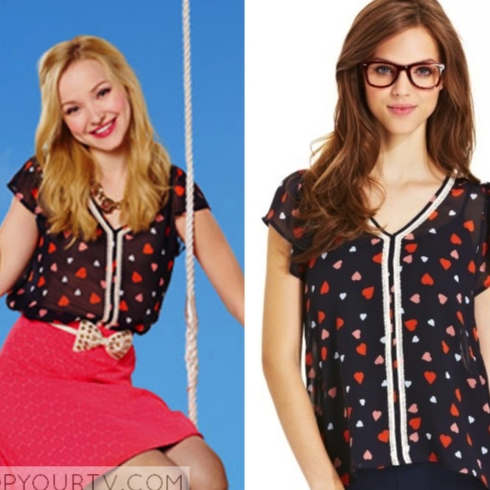 Maison Jules Heart Print Blouse